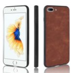 PU Leather Coated TPU + PC Shell for iPhone SE (2nd Generation)/8/7 – Brown