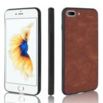 PU Leather Coated TPU + PC Shell for iPhone SE (2nd Generation)/8/7 – Brown