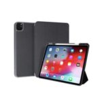 MUTURAL Smart Stand Jeans Cloth Skin PU Leather Case with Pen Slot for iPad Pro 11-inch (2020) – Black