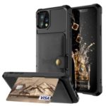 Leather Coated TPU Case with Wallet Kickstand Built-in Magnetic Sheet for iPhone 11 Pro Max 6.5 inch – Black