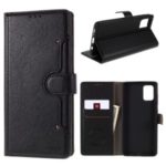 KAIYUE Premium PU Leather Wallet Phone Cover with Stand Phone Case for Samsung Galaxy A71 – Black