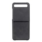 Matte Texture PU Leather + Plastic + TPU Hybrid Phone Cover Shell for Samsung Galaxy Z Flip – Black