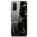 Pattern Printing Glass Back + TPU Hybrid Protective Case for Samsung Galaxy S20 – Gold/Black/White