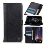 Rhino Texture Wallet Stand Leather Protector Shell for Samsung Galaxy A41 – Black