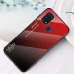Gradient Color Tempered Glass + PC + TPU Hybrid Case for Samsung Galaxy M31 – Red/Black