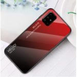 Gradient Color Tempered Glass + PC + TPU Cover for Samsung Galaxy A71 – Red/Black