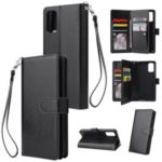 With 9 Card Slots Cell Phone Leather Phone Case for Samsung Galaxy S20 Ultra – Black