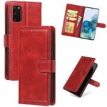 Wallet Leather Stand Phone Cover for Samsung Galaxy S20 – Red
