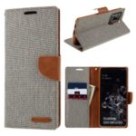 MERCURY GOOSPERY Canvas Diary Leather Wallet Case for Samsung Galaxy S20 Ultra – Grey