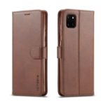 LC.IMEEKE Leather Wallet Stand Case for Samsung Galaxy A81/Note 10 Lite – Coffee