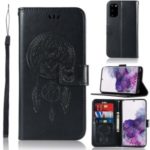 Imprinted Dream Catcher Owl PU Leather Wallet Case for Samsung Galaxy S20 – Black