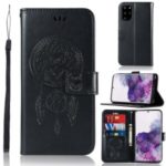 Imprinted Dream Catcher Owl Leather Wallet Stand Case for Samsung Galaxy S20 Plus – Black
