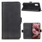 Magnetic Double Clasp Leather Shell Wallet Stand Case for Samsung Galaxy Xcover Pro – Black