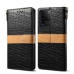 Crocodile Skin Leather Wallet Case for Samsung Galaxy S20 Ultra – Black