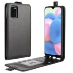 Vertical Flip Crazy Horse Leather Case with Card Slot for Samsung Galaxy A41 – Black