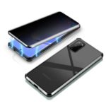Shockproof Anti-peep Magnetic Metal Frame + Tempered Glass Hybrid Case [Not Support Fingerprint Unlock] for Samsung Galaxy S20 Plus – Black