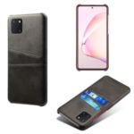 KSQ Double Card Slots PU Leather Coated PC Case Samsung Galaxy A81/Note 10 Lite – Black