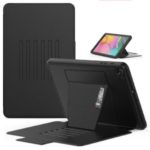 Creative Magnetic Multi-angle Stand Card Holder Leather Tablet Cover with Stylus Slot for Samsung Galaxy Tab A 10.1 (2019) SM-T510/T515 – Black