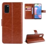 Crazy Horse Skin PU Leather with Wallet Phone Shell for Samsung Galaxy A41 (EU Version) – Brown