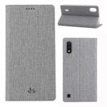 VILI DMX Auto-absorbed Cross Texture Leather Shell for Samsung Galaxy A01 – Grey