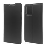 Magnetic Adsorption Stand Leather Card Holder Case for Samsung Galaxy A91/S10 Lite – Black