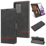 PU Leather Wallet Magnetic Mobile Phone Shell for Samsung Galaxy S20 Ultra – Black