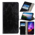 Crazy Horse Wallet PU Leather Phone Shell for Samsung Galaxy M11 – Black