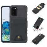 SHOUHUSHEN Leather Coated TPU Card Holder Case for Samsung Galaxy S20 – Black