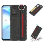 SHOUHUSHEN Cloth Coated Hybrid Case with Card Slot for Samsung Galaxy S20 Plus – Black
