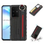 SHOUHUSHEN Cloth Coated Hybrid Shell with Card Slot for Samsung Galaxy S20 Ultra – Black