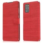 Textured Ultra-thin Leather Wallet Stand Case Cover for Samsung Galaxy S20 Plus – Red