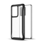 Matte 3-in-1 PC + TPU Phone Case Hybrid Shell for Samsung Galaxy S20 Ultra – Black