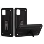 PC + TPU Hybrid Case with Air Outlet Clip Kickstand for Samsung Galaxy A71 SM-A715 – Black
