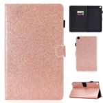 Flash Powder Leather Stand Case with Card Slots for Samsung Galaxy Tab S6 Lite P610 P615 – Rose Gold