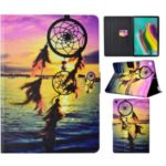 Pattern Printing PU Leather Card Holder Case for Samsung Galaxy Tab S6 Lite P610 P615 – Sunset Dream Catcher