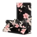 Pattern Printing Magnetic Leather Phone Case Wallet for Samsung Galaxy S20 Ultra – Pink Flower