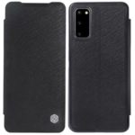 NILLKIN Minge Series Leather Phone Case with Card Holder for Samsung Galaxy S20/S20 5G – Black