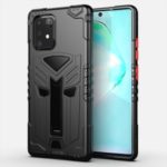 PC + TPU Hybrid Cover Kickstand King Kong Style Case for Samsung Galaxy A91/S10 Lite – Black