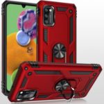 Hybrid PC TPU Kickstand Armor Phone Shell Case for Samsung Galaxy A41 (Global Version) – Red