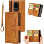 Multiple Card Slots Leather Shell Case Cover for Samsung Galaxy S20 Ultra – Brown