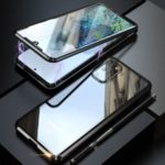 LUPHIE Magnetic Installation Metal Frame + Tempered Glass Phone Casing for Samsung Galaxy S20 Plus – Black