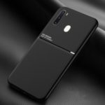 Minimalist Business Style Leather Coated TPU Phone Casing for Samsung Galaxy A21 – Black
