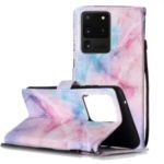 New Pattern Printing Leather Wallet Stand Phone Case for Samsung Galaxy S20 Ultra – Color Marble Grain