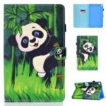 Pattern Printing Leather Card Holder Tablet Shell for Samsung Galaxy Tab S6 Lite – Panda and Bamboo