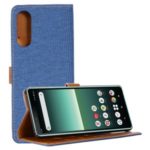 Oxford Cloth Flip Leather Wallet Protector Cover for Sony Xperia 10 II – Baby Blue