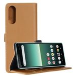 Crazy Horse Vintage Leather Wallet Protective Case for Sony Xperia 10 II – Brown
