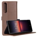 Crazy Horse Retro Leather Folio Cover with Wallet for Sony Xperia 1 II – Coffee