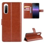 Crazy Horse Flip Leather Protective Cover with Wallet for Sony Xperia 10 II – Brown
