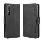 Leather Shell with Multiple Card Slots for Sony Xperia 1 II – Black