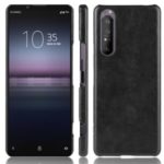 Litchi Skin Leather Coated Hard PC Stylish Case for Sony Xperia 1 II – Black